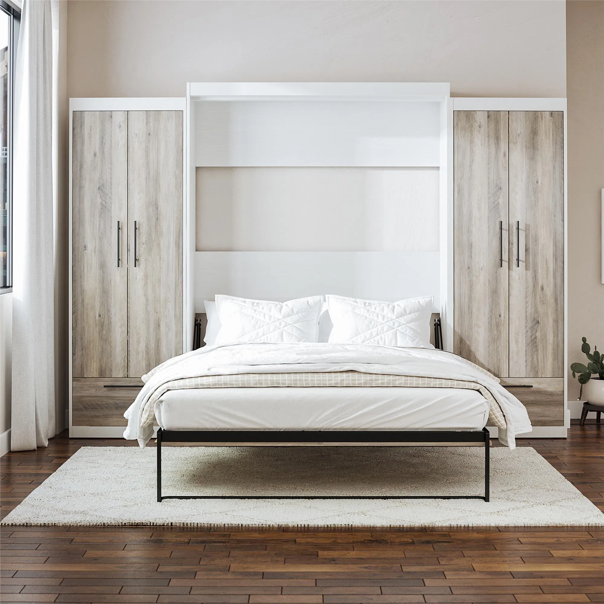 Pinnacle Murphy Bed Bundle with 2 Wardrobe Side Cabinets