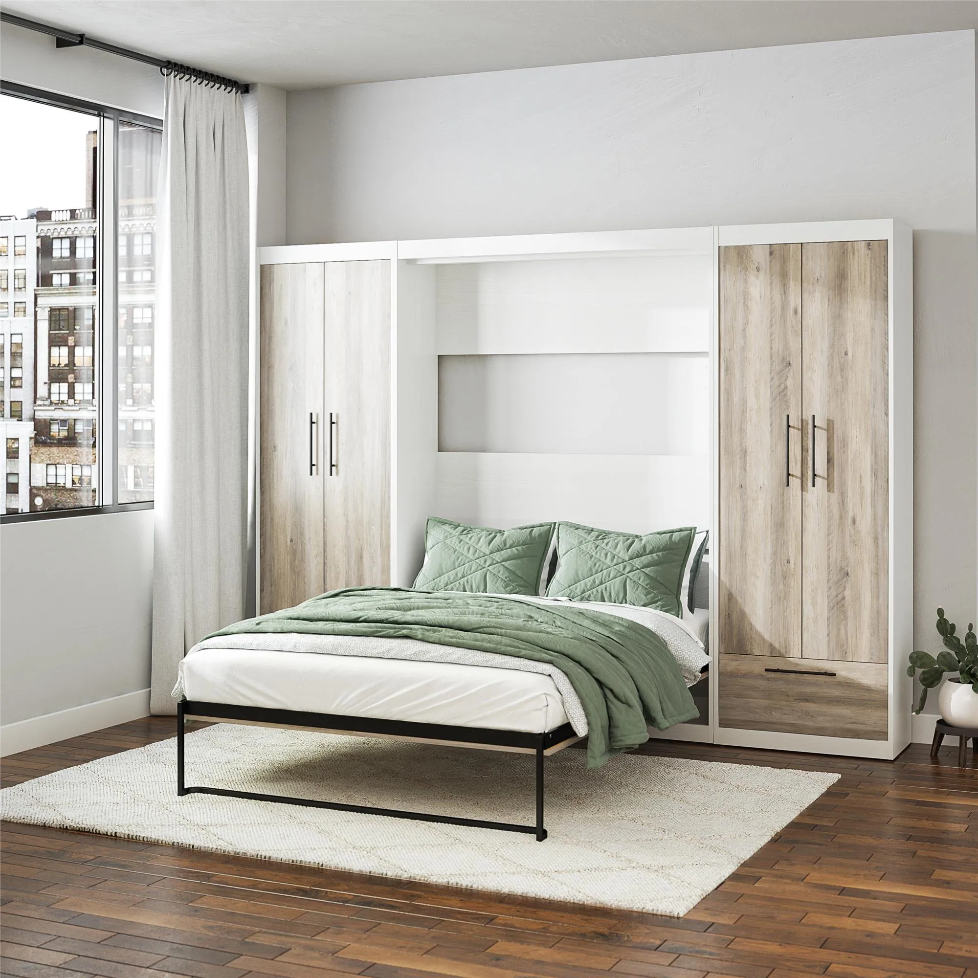 Pinnacle Murphy Bed Bundle with 2 Wardrobe Side Cabinets