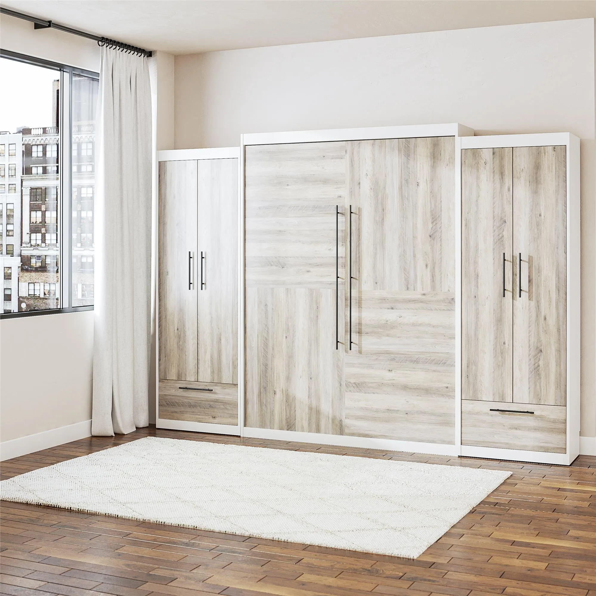 Pinnacle Murphy Bed Bundle with 2 Wardrobe Side Cabinets
