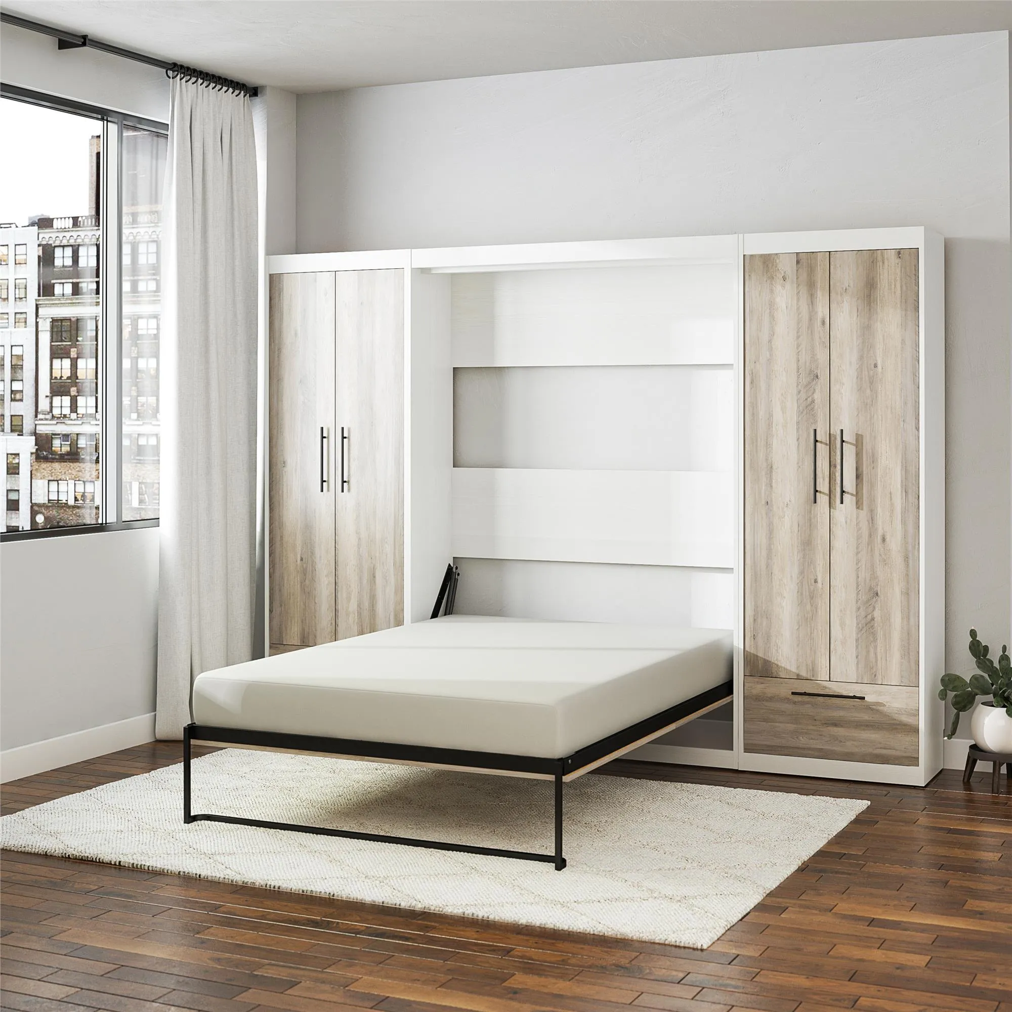 Pinnacle Murphy Bed Bundle with 2 Wardrobe Side Cabinets