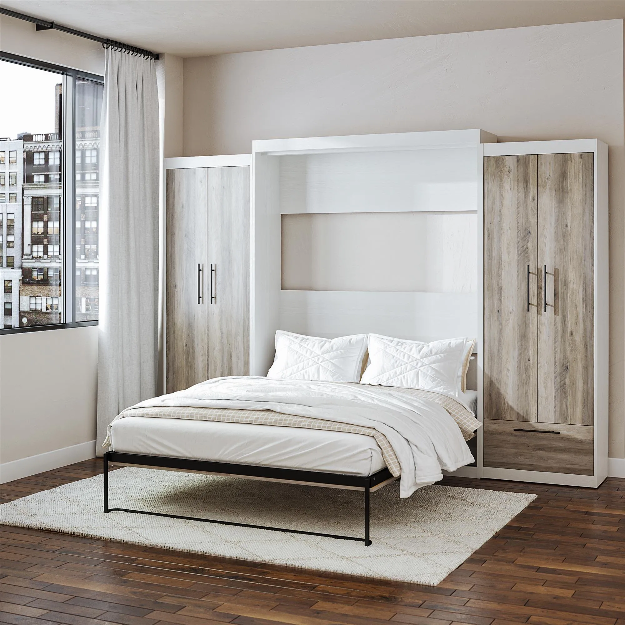 Pinnacle Murphy Bed Bundle with 2 Wardrobe Side Cabinets