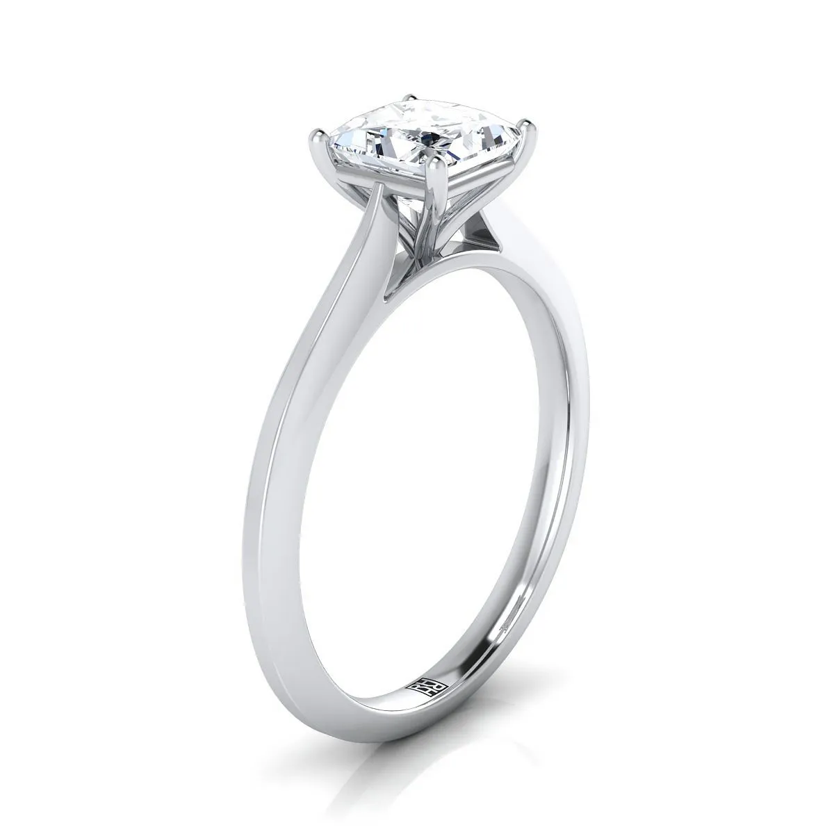Platinum Princess Cut  Timeless Solitaire Comfort Fit Engagement Ring