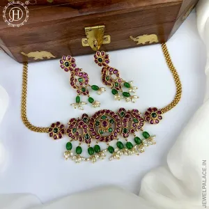 Premium Quality AD Stone Studded Designer Short Necklace set JH2612