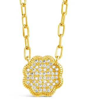 Raemy CZ Rose Petal Pendant Necklace