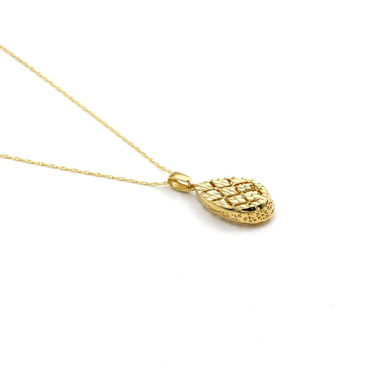 Real Gold Glittering Net Oval Necklace - Model 0337 CWP 1956