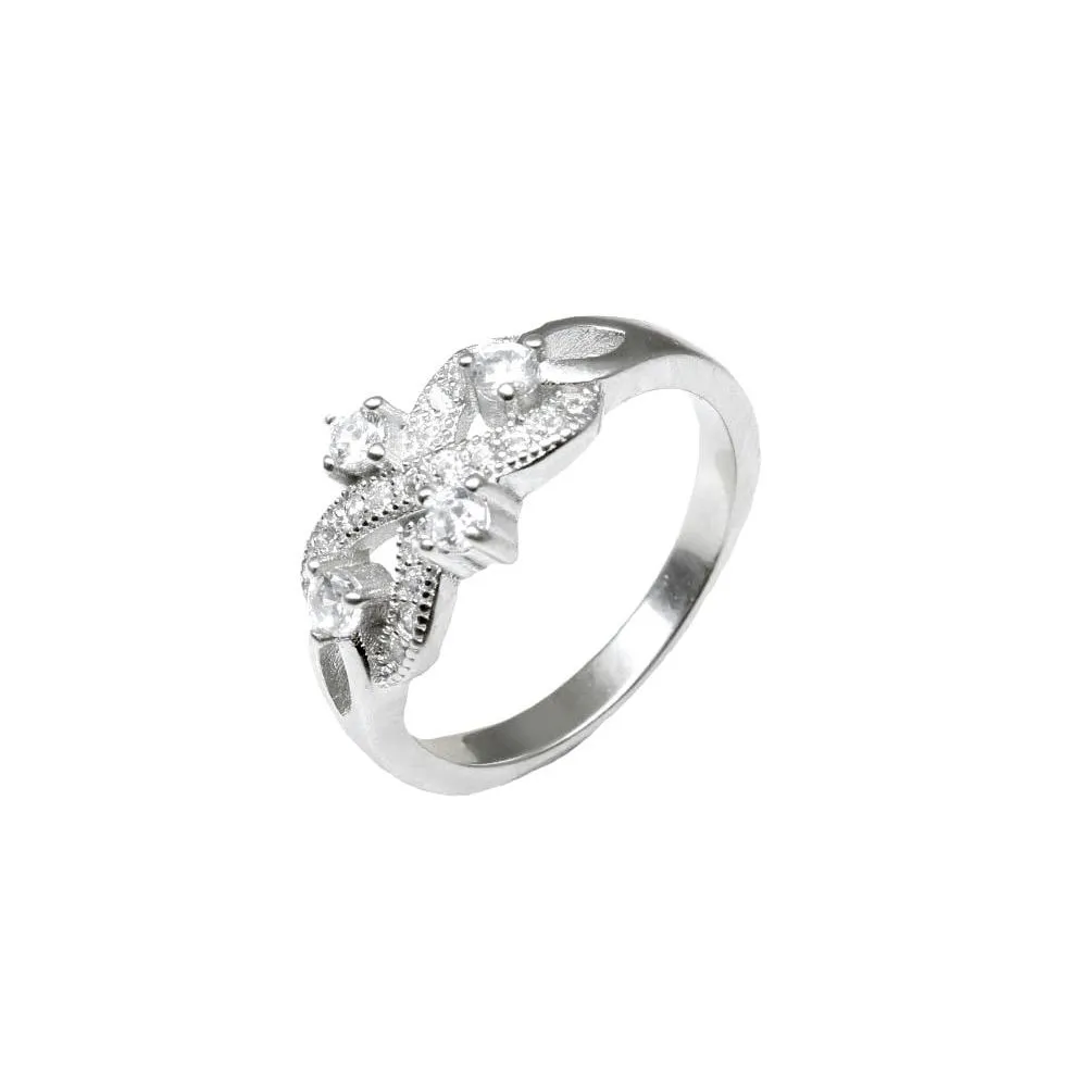 Real Solid Silver Ring Platinum Finish
