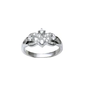 Real Solid Silver Ring Platinum Finish