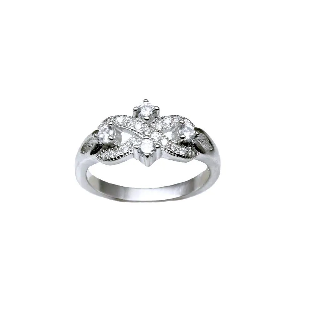 Real Solid Silver Ring Platinum Finish
