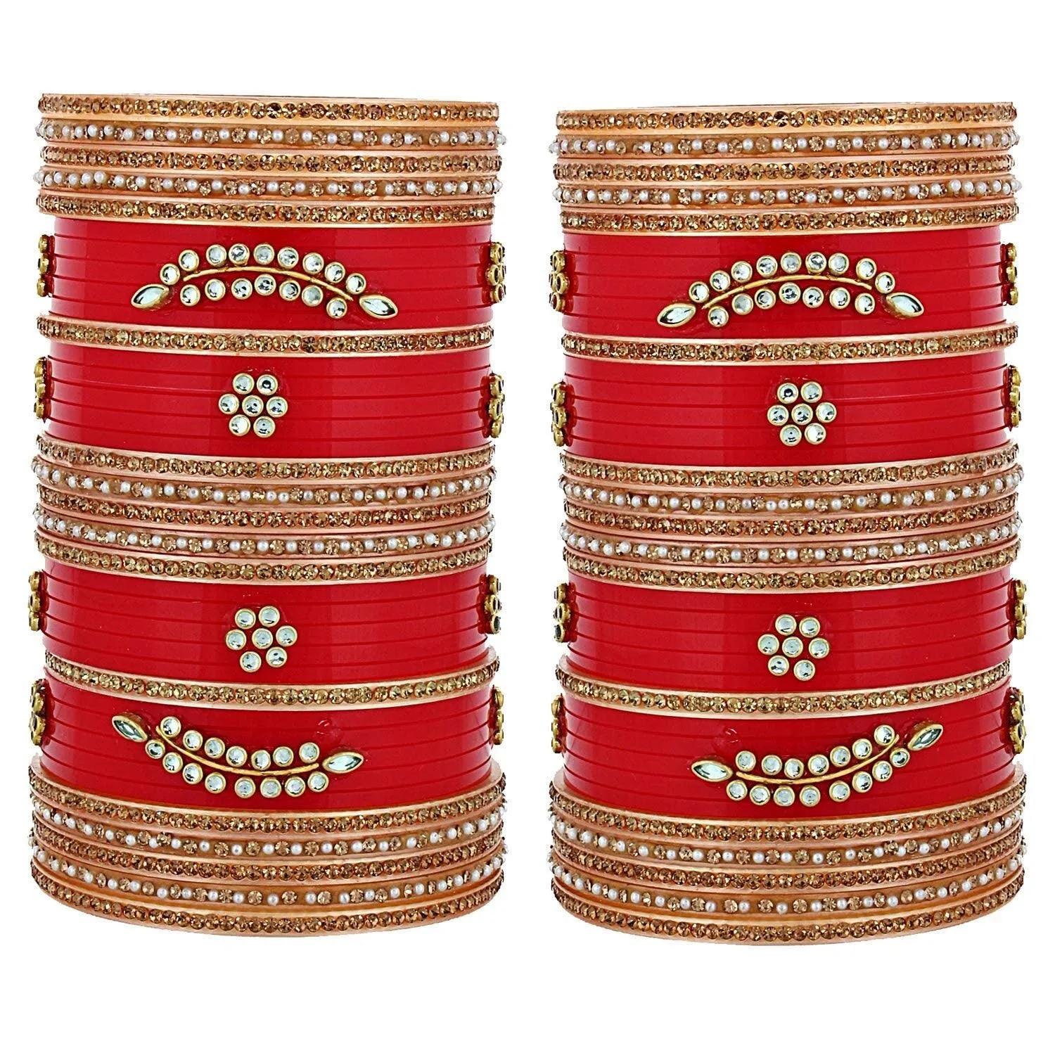 Red Designer Chura Bridal Punjabi Choora Fashion Jewellery Chuda Set