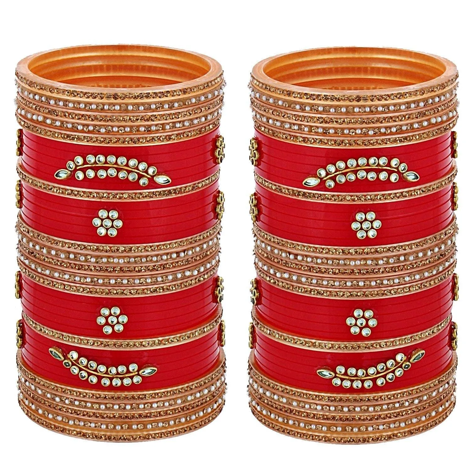 Red Designer Chura Bridal Punjabi Choora Fashion Jewellery Chuda Set