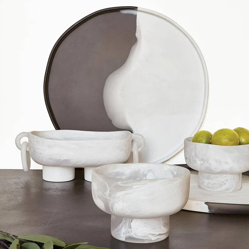 Resin Tray - Charcoal & White