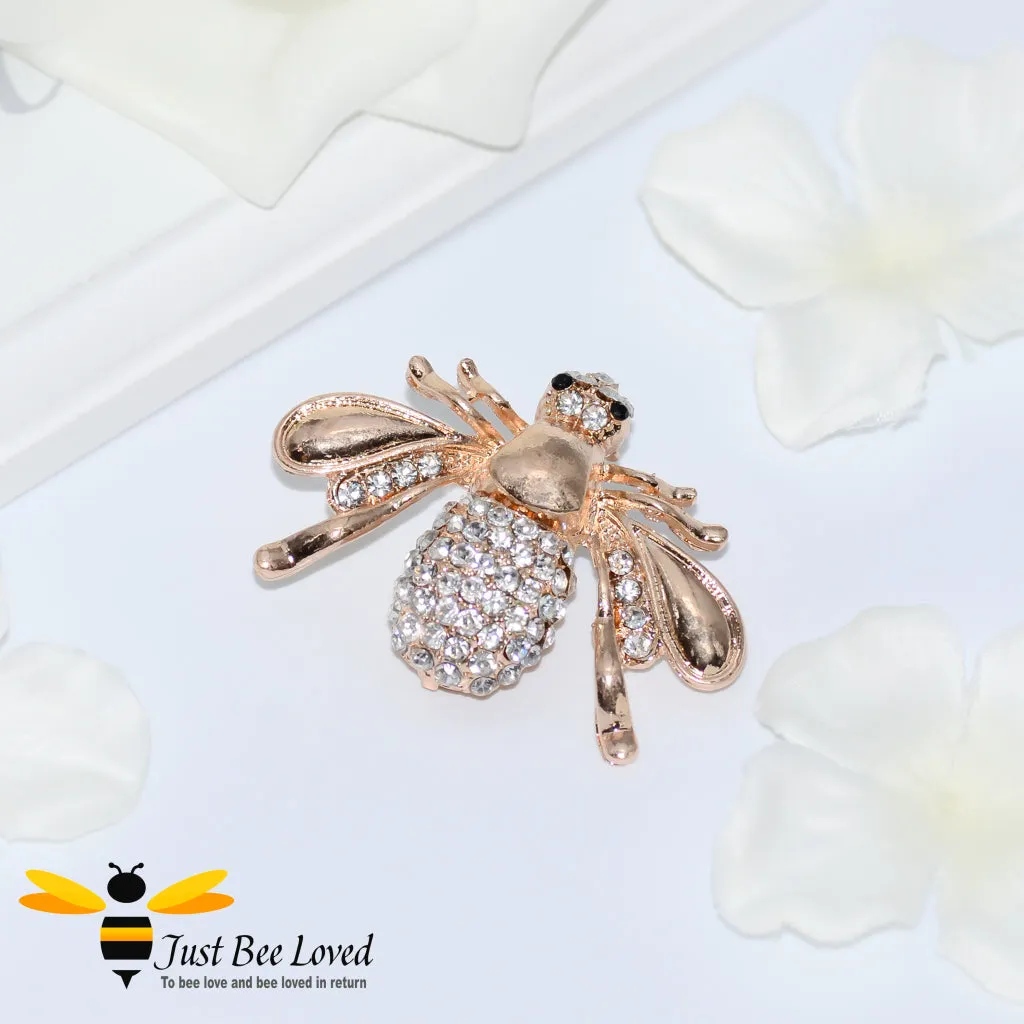 Rhinestone Crystal Bee Brooch