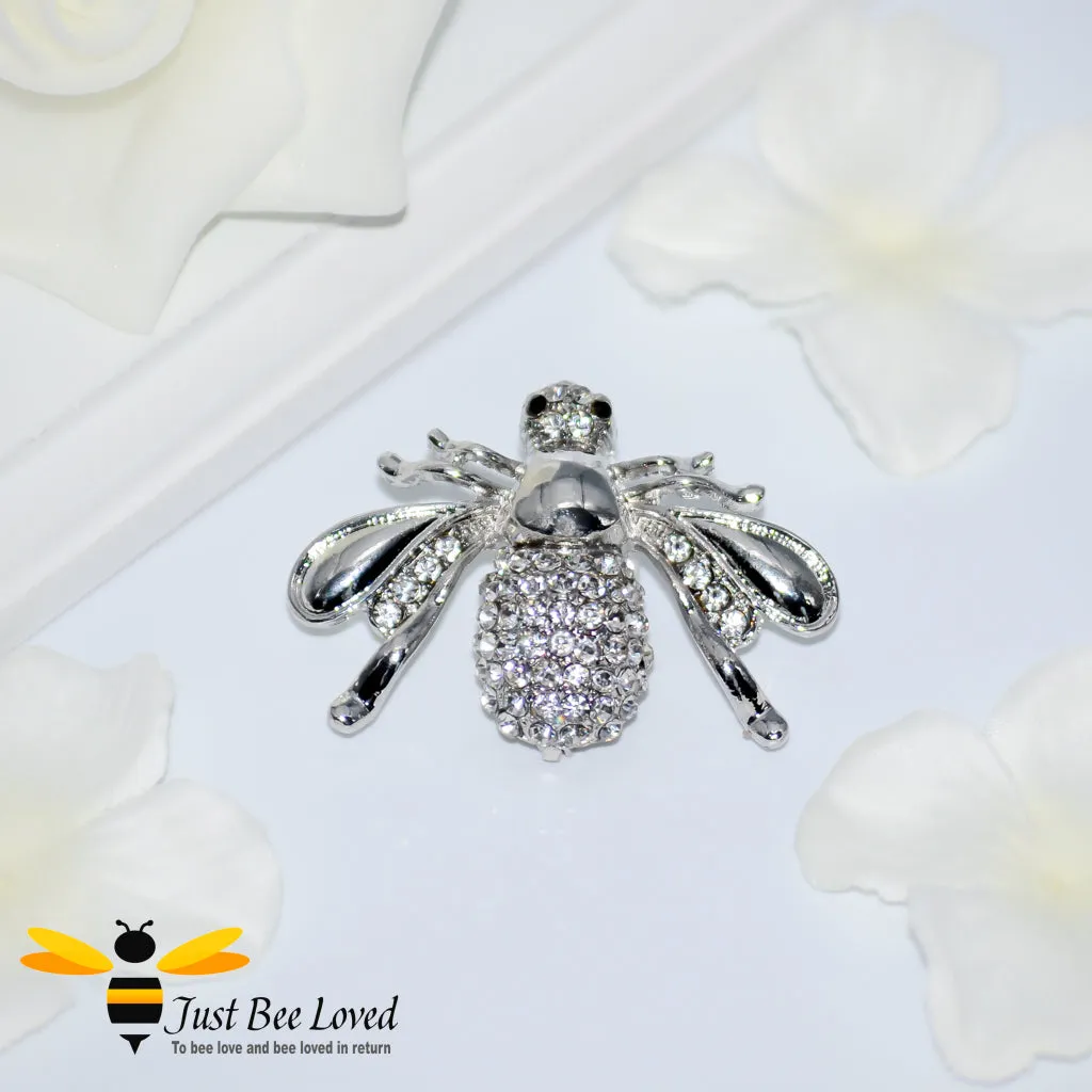 Rhinestone Crystal Bee Brooch
