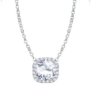 Round Cushion Halo Forever One Moissanite Pendant