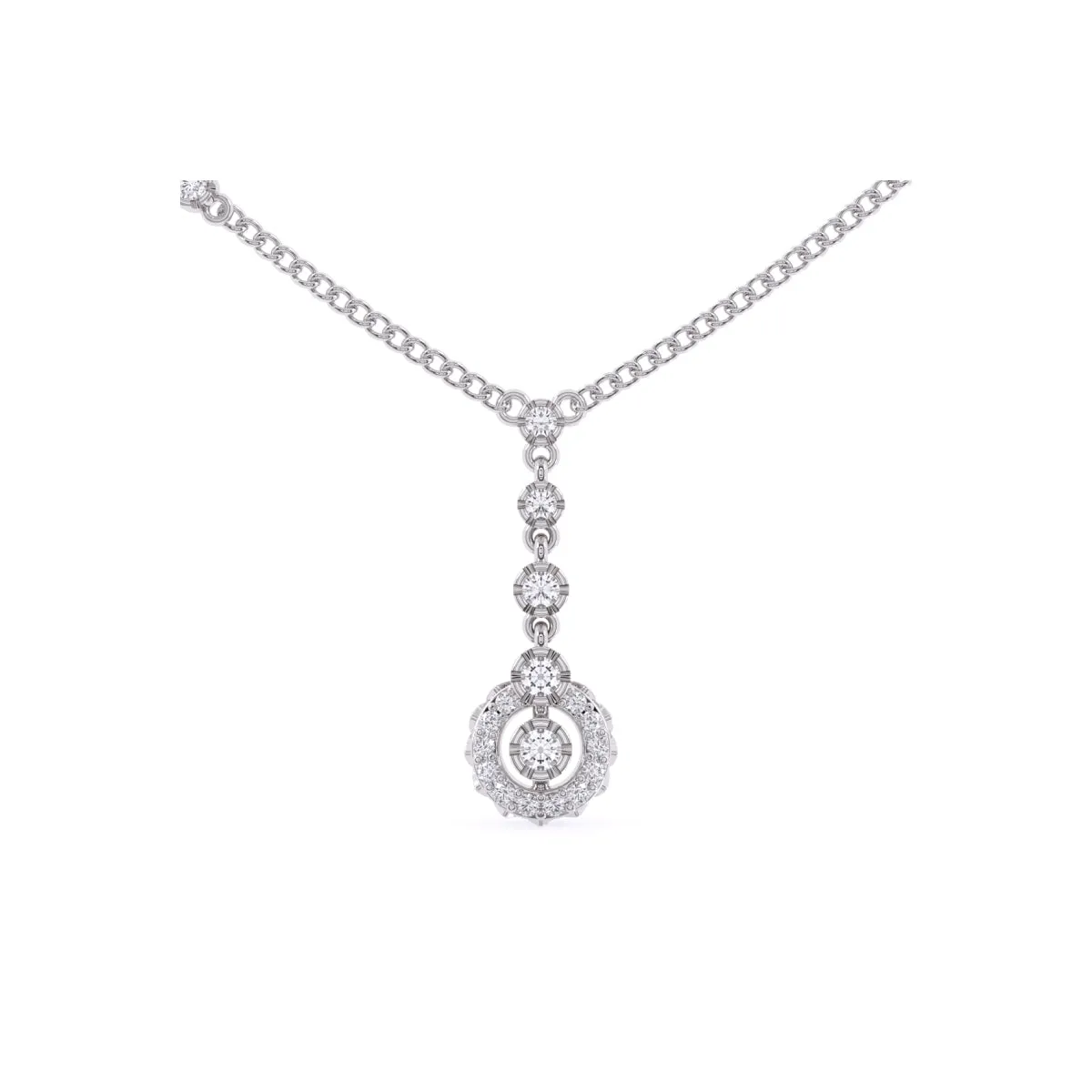 Round Diamond Cluster Pendant