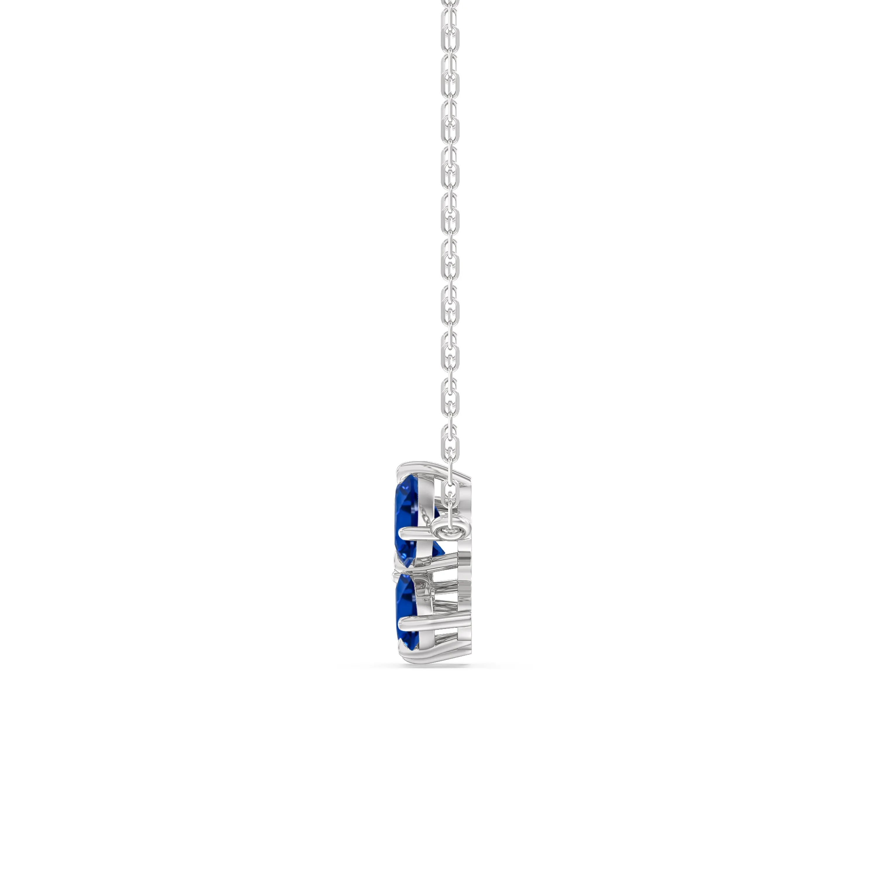 Sapphire Brilliant Cluster Necklace