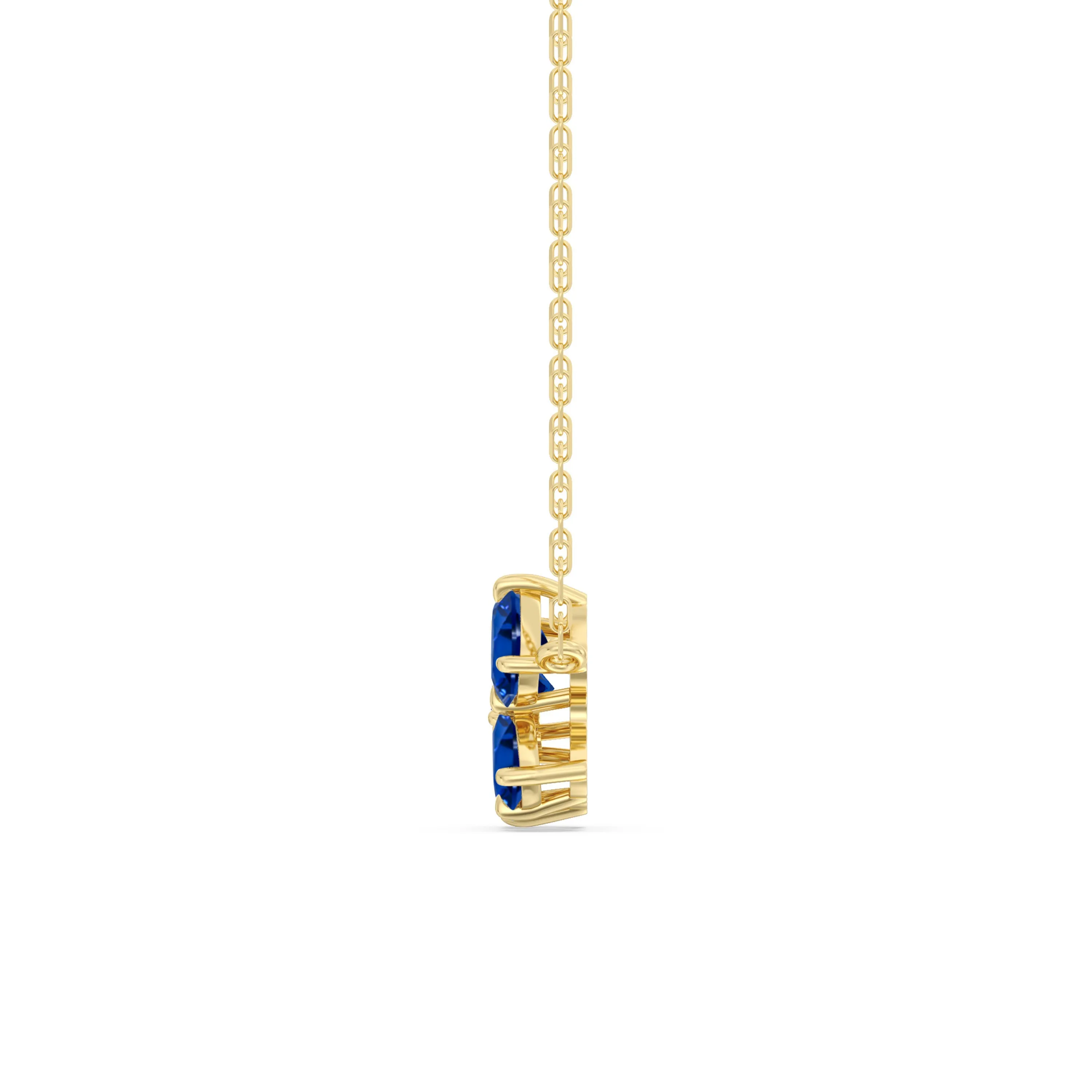 Sapphire Brilliant Cluster Necklace