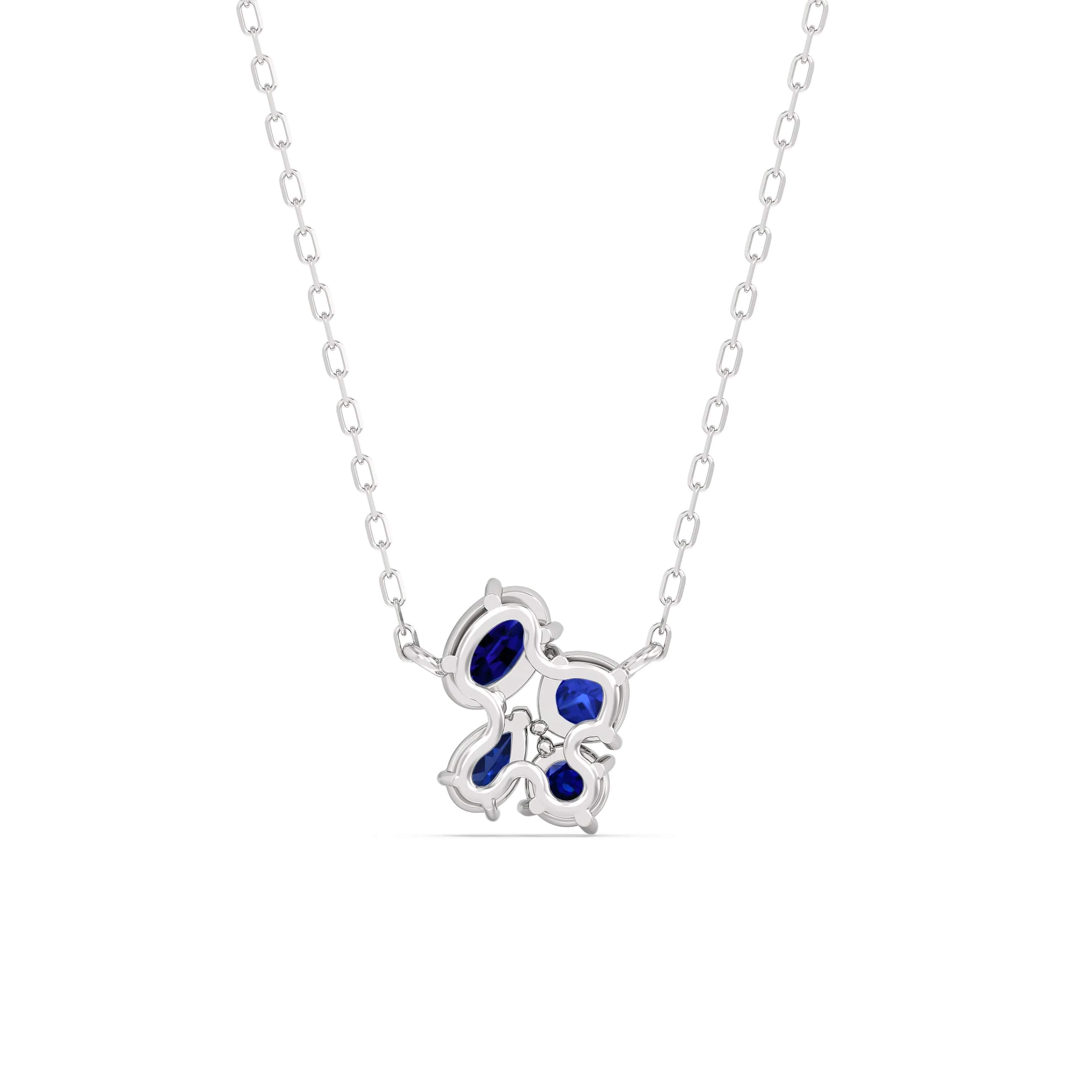 Sapphire Brilliant Cluster Necklace
