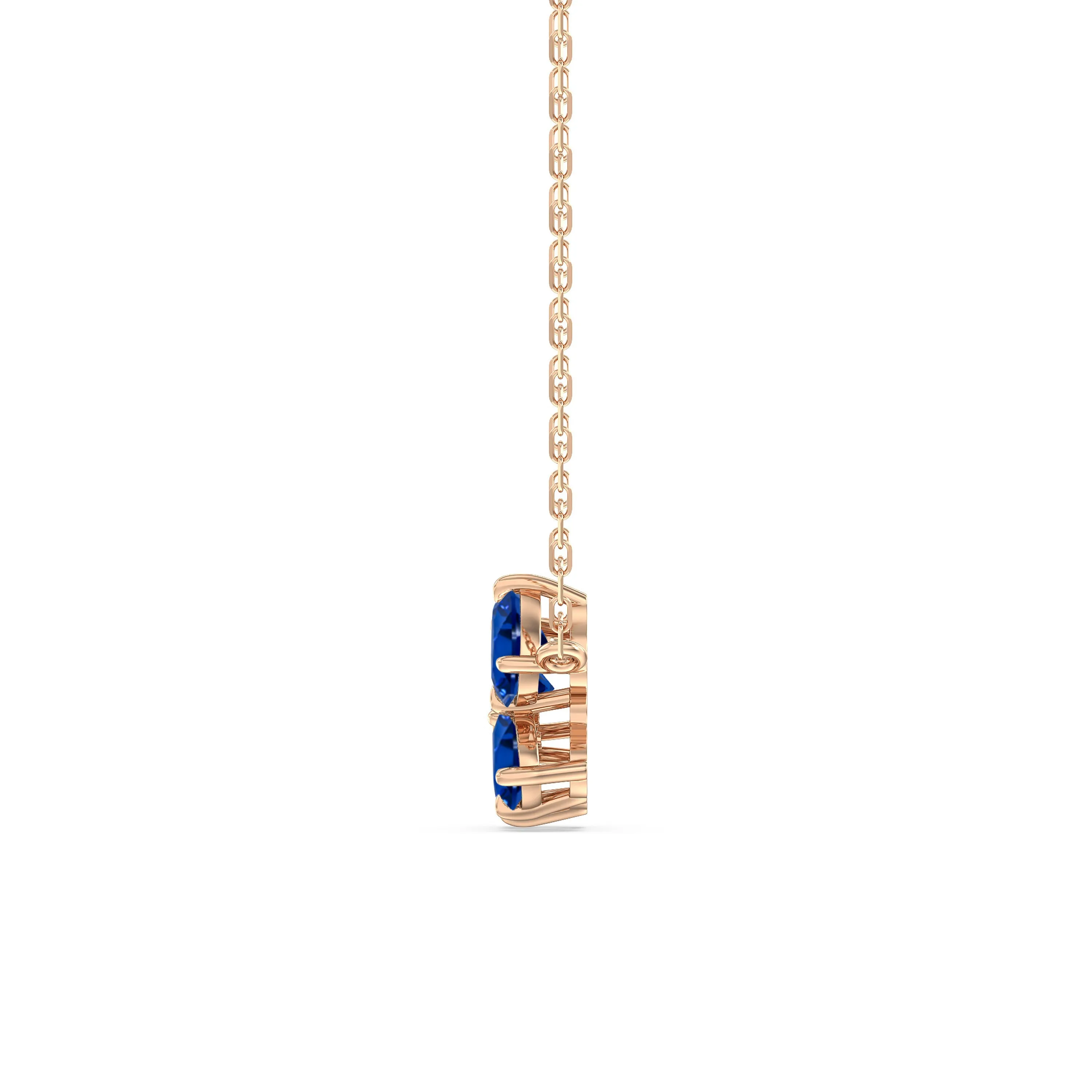 Sapphire Brilliant Cluster Necklace