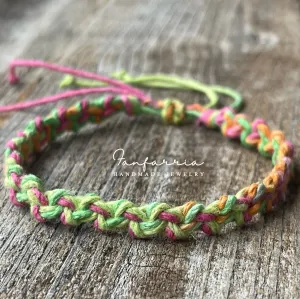Shell Key Multicolor Hemp Anklet Waterproof, Hemp Bracelet