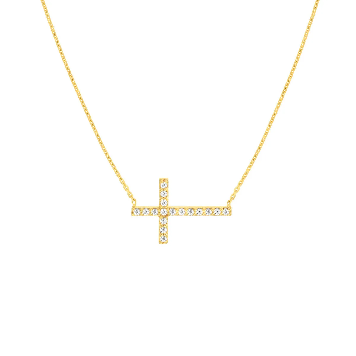 Sideways Cross Necklace with 1/5ct Diamond