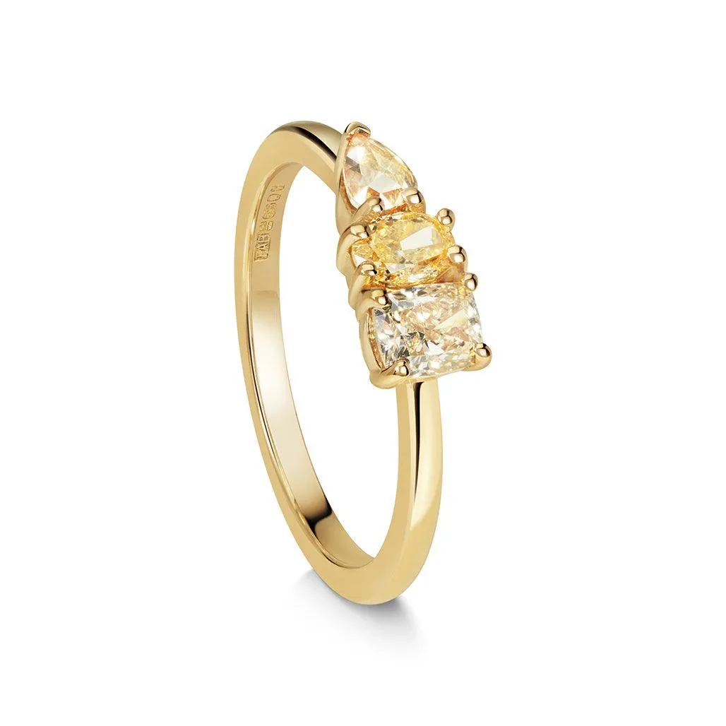 Sitara Champagne Asymmetric Ring