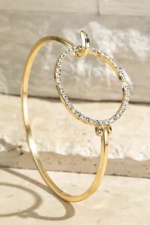 Sparkling Crystal Open Circle Bracelet