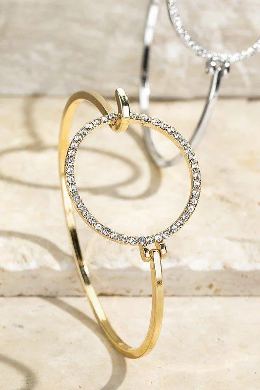 Sparkling Crystal Open Circle Bracelet