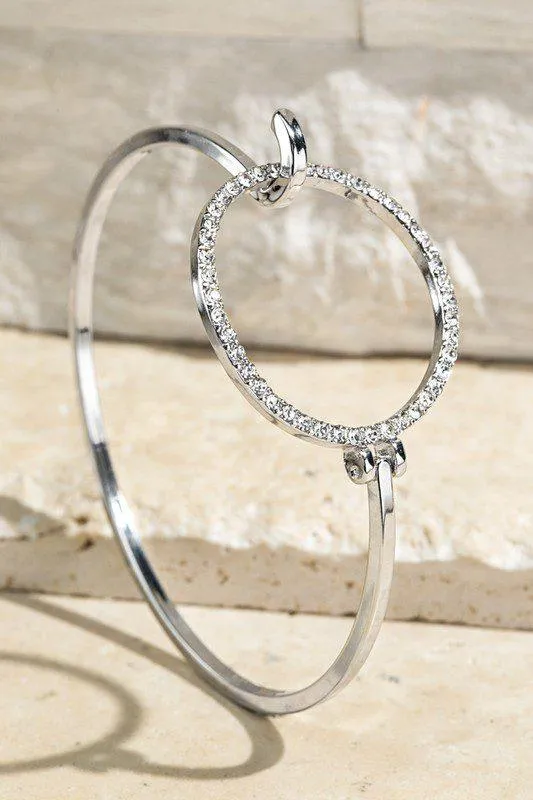 Sparkling Crystal Open Circle Bracelet