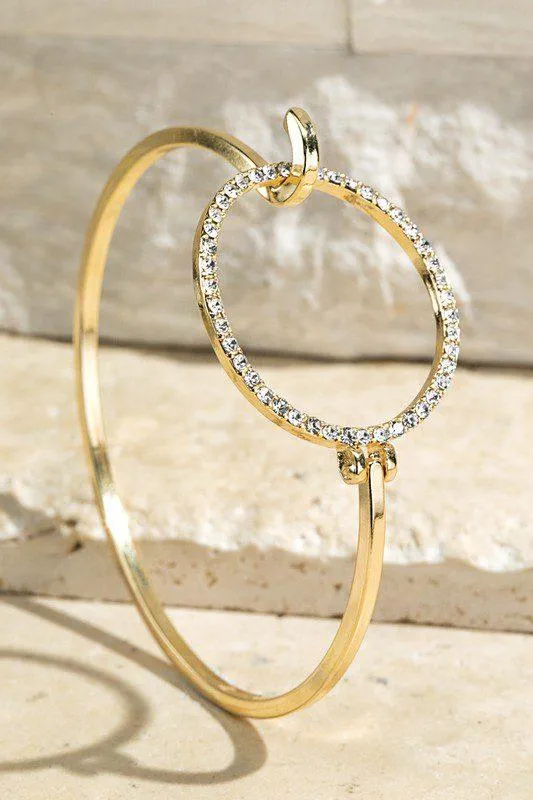 Sparkling Crystal Open Circle Bracelet