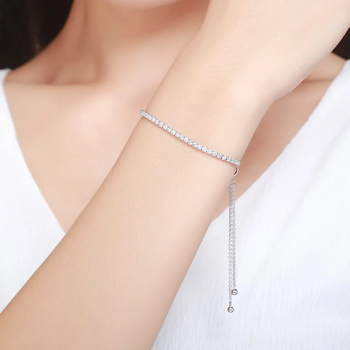 Sparkling Strand Link Tennis Bracelet