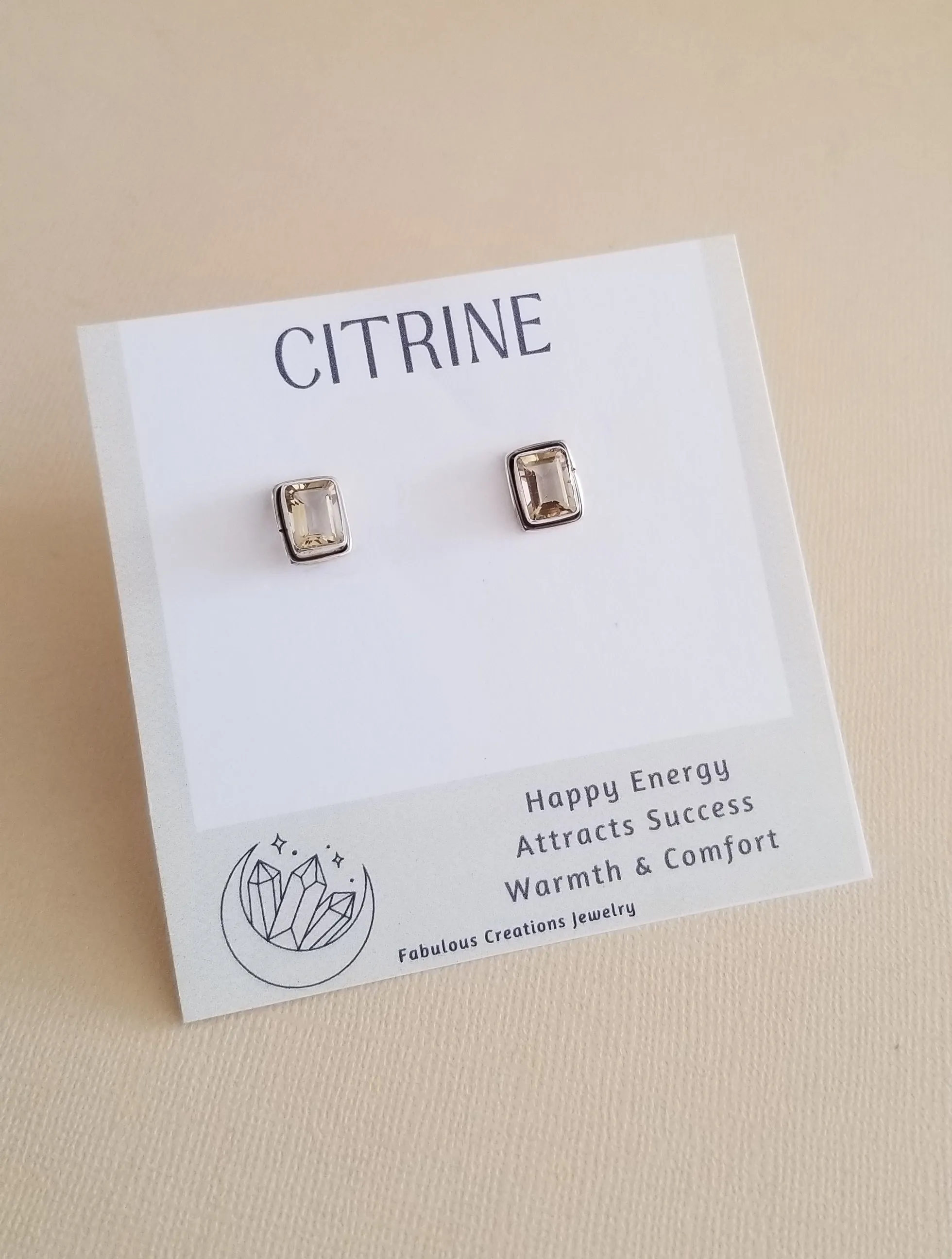 Sterling Silver Citrine Stud Earrings