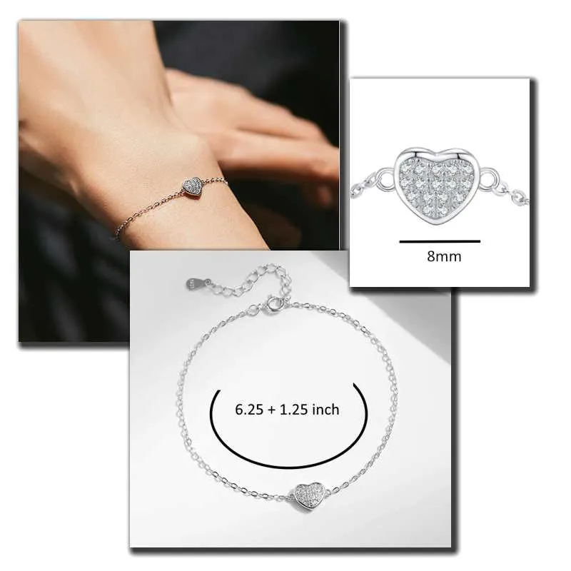 Sterling Silver Heart Bracelet