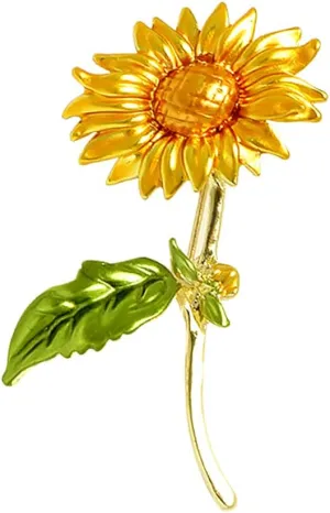 Sunflower Brooches Enamel Brooch Pins Breastpin for Women Girls Clothes Collar Dress Scarf Decoration (Red)