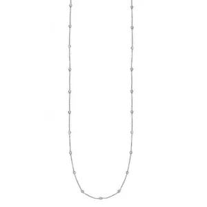 Suzy Levian 14k White Gold 3/5ct TDW Bezel Diamond Station Necklace (36 inch)