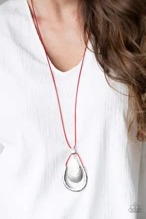 Texture Trekker - Red Necklace - Urban- Paparazzi
