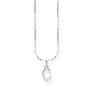 THOMAS SABO Necklace with letter pendant C and white zirconia - silver