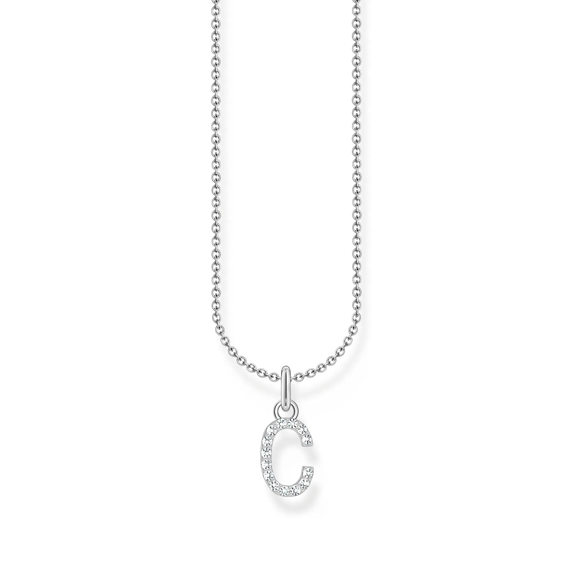 THOMAS SABO Necklace with letter pendant C and white zirconia - silver