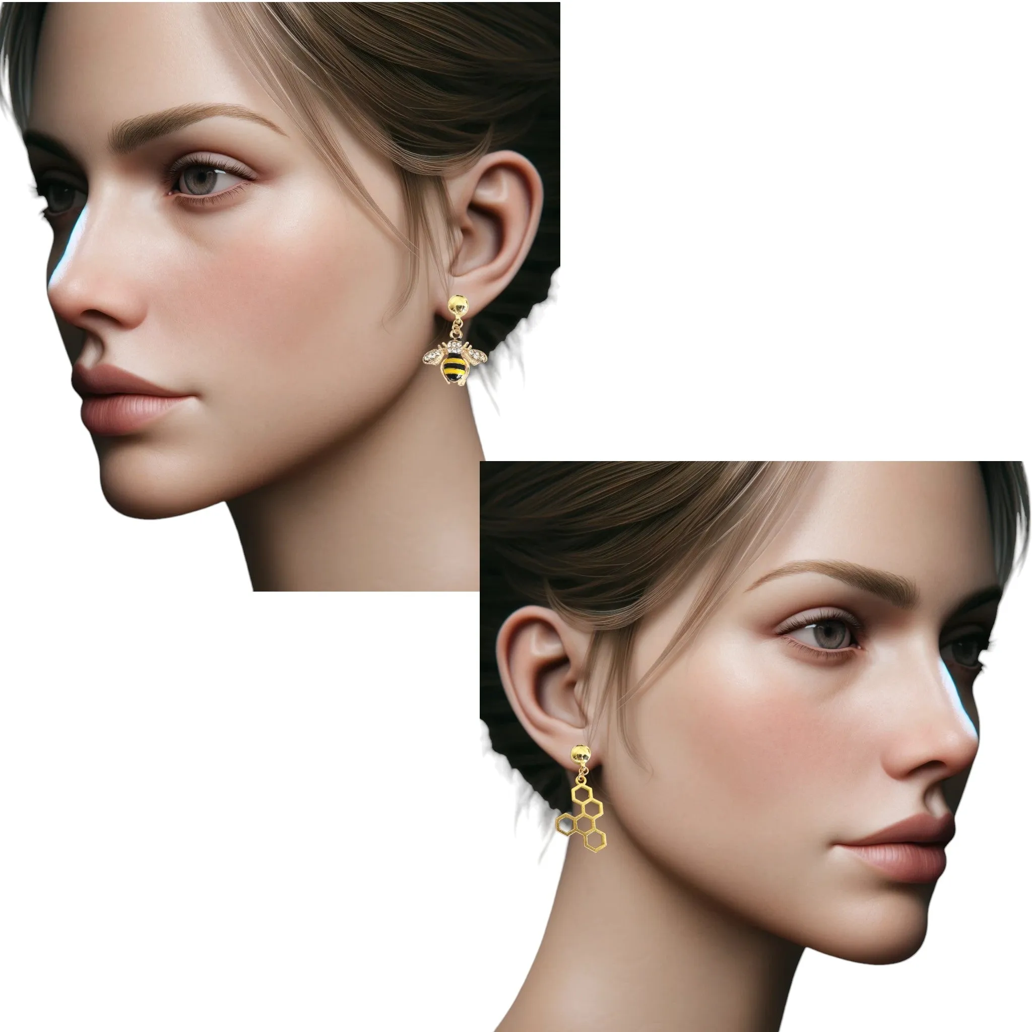 TI-GO Bee and honeycomb earrings
