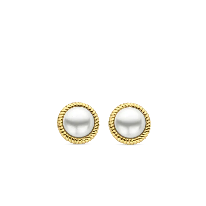 TI SENTO 7923YP GOLD PEARL ROPE STUDS