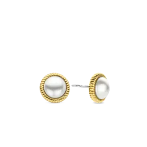 TI SENTO 7923YP GOLD PEARL ROPE STUDS
