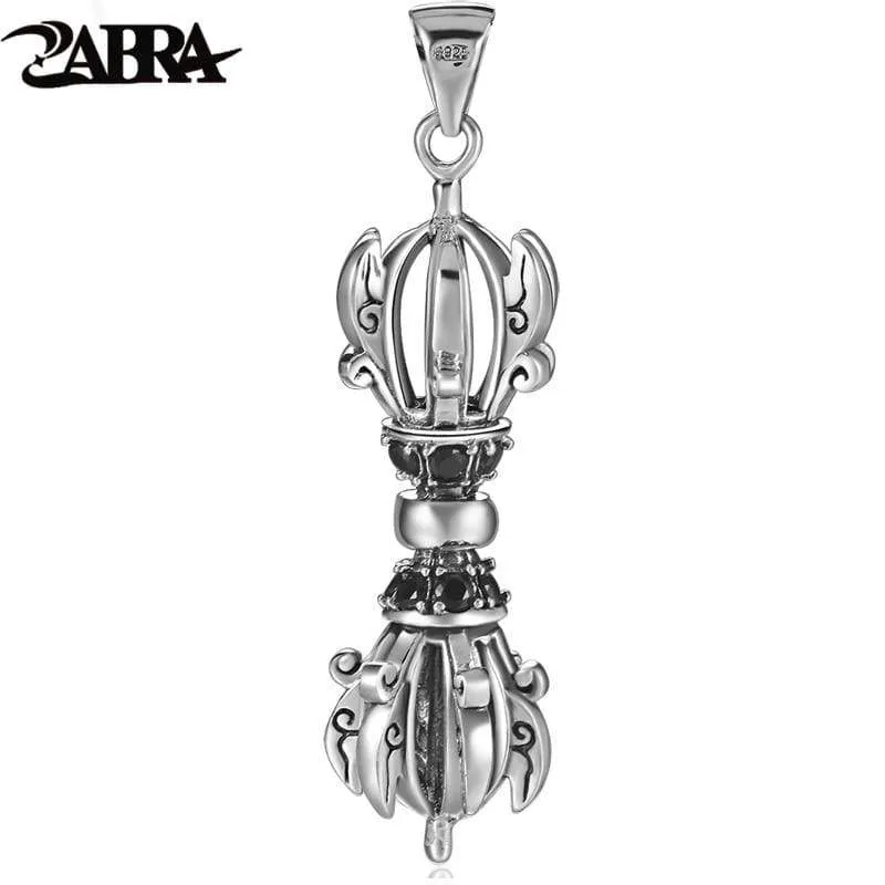Tibetan Buddhist Prayer Pendant for Men (925 Sterling Silver)
