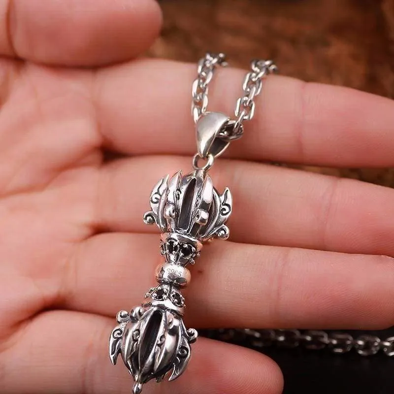 Tibetan Buddhist Prayer Pendant for Men (925 Sterling Silver)