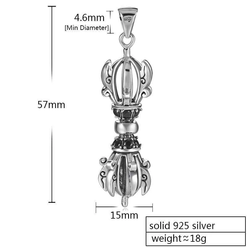 Tibetan Buddhist Prayer Pendant for Men (925 Sterling Silver)