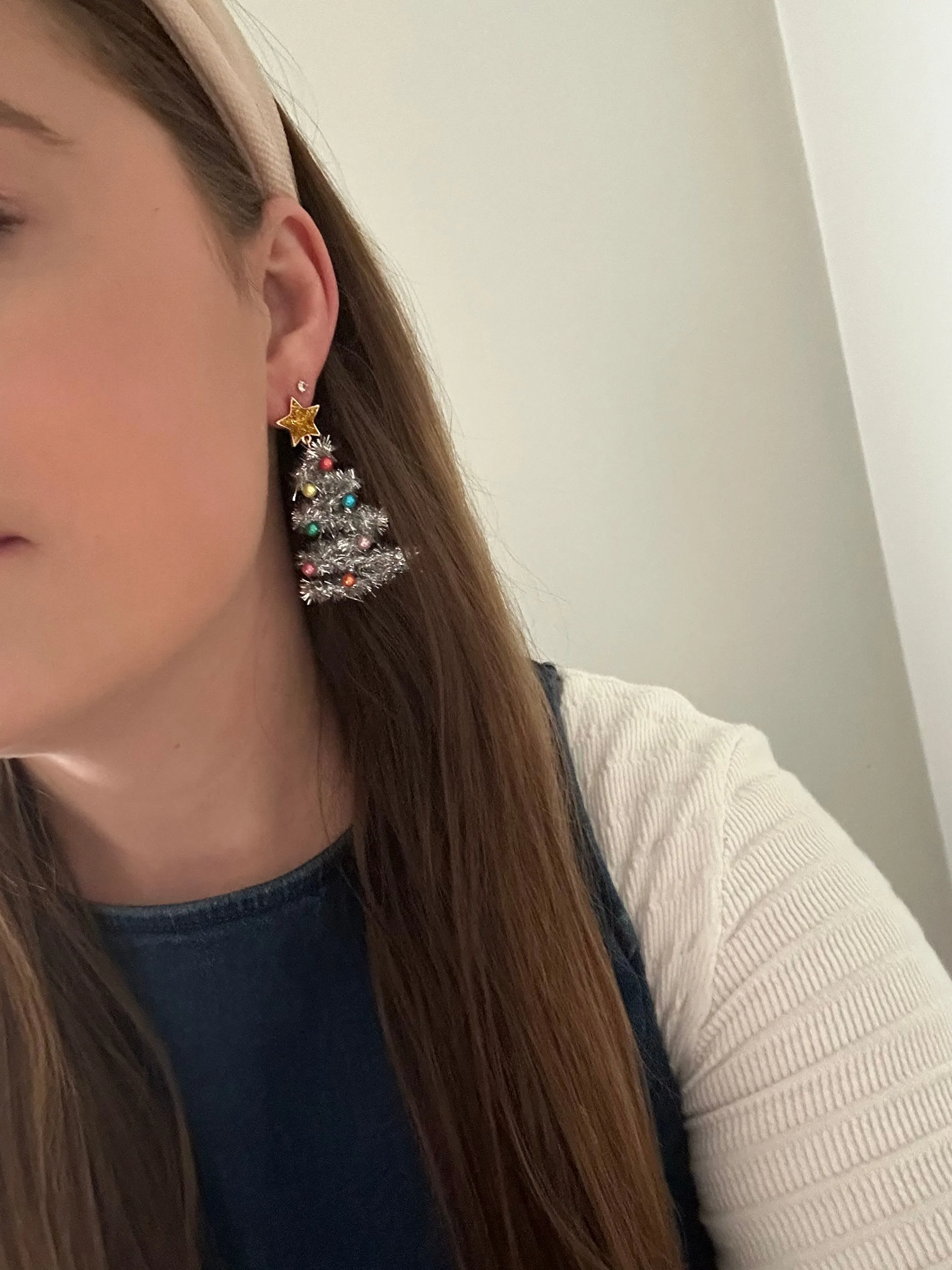 Tinsel Town Christmas Tree Earrings