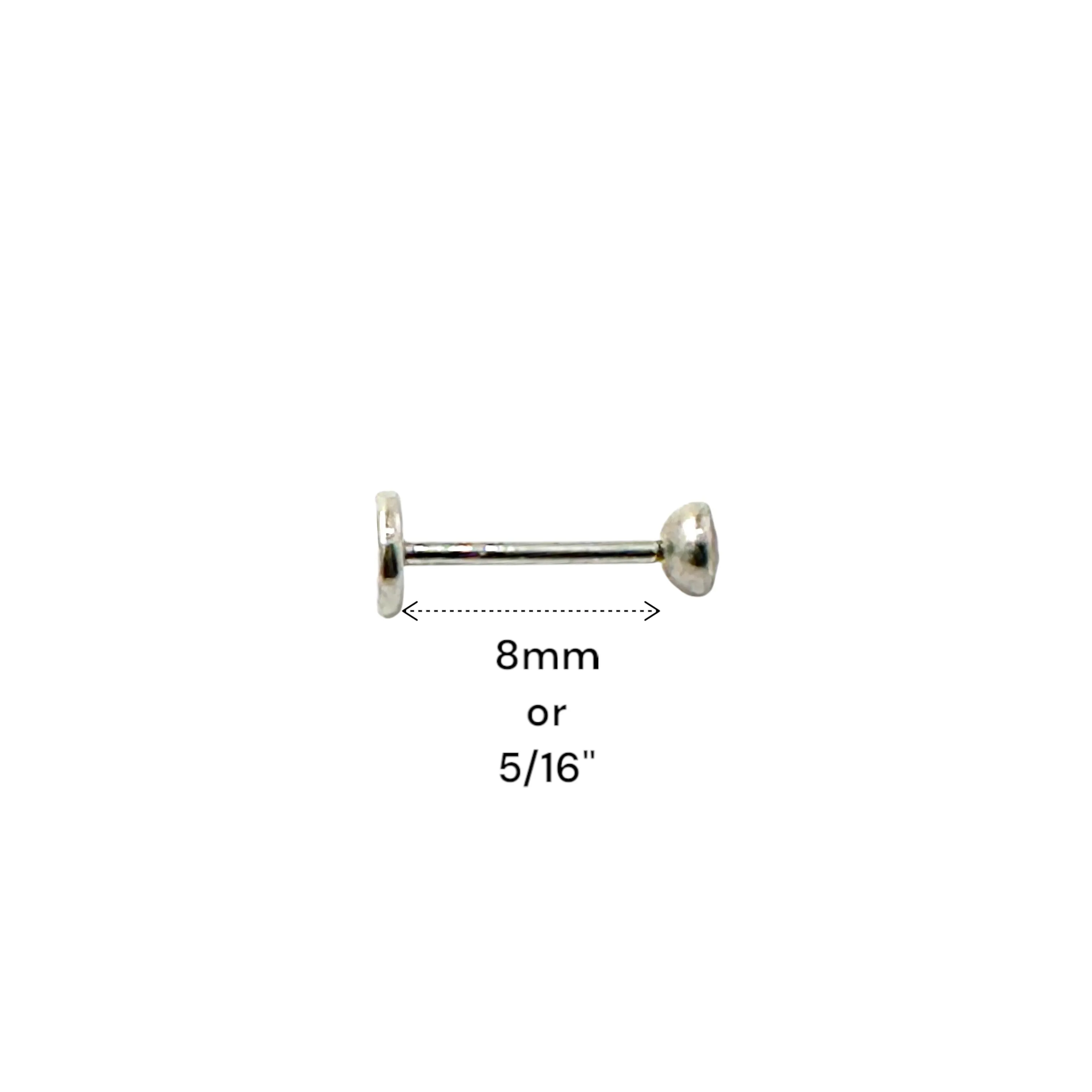 Titanium 3mm diamond gem flat back studs