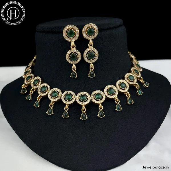 Trending Gold Plated Antique Necklace With Matching Earrings JH1540