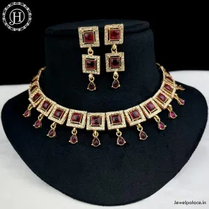 Trending Gold Plated Antique Necklace With Matching Earrings JH1542