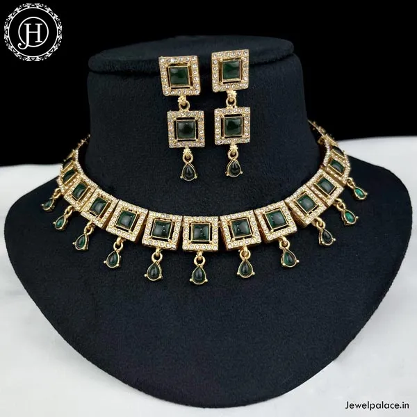 Trending Gold Plated Antique Necklace With Matching Earrings JH1542