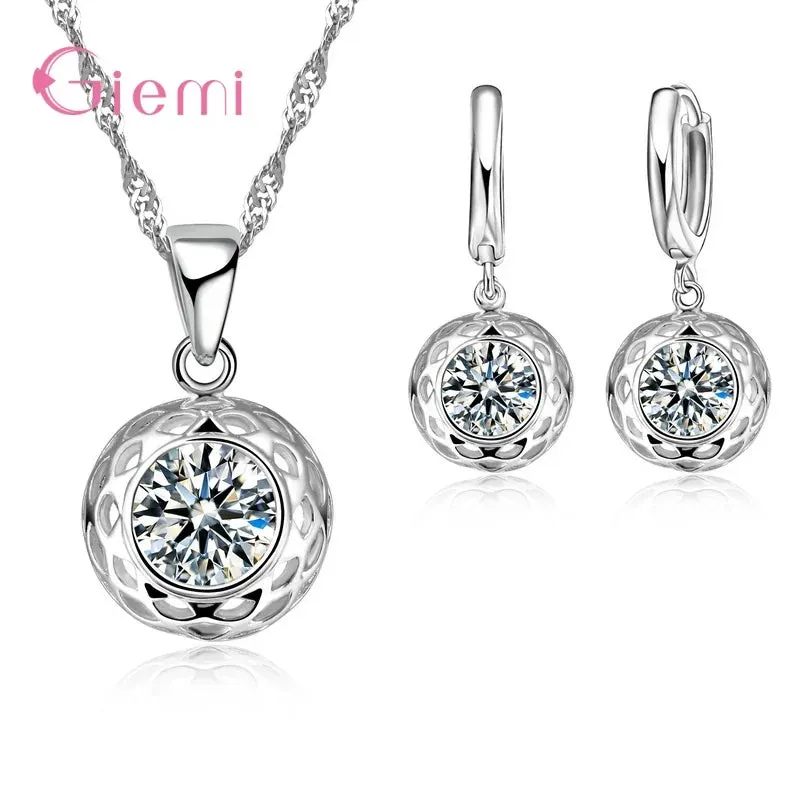 Trendy Crystal Pendant Jewelry Set